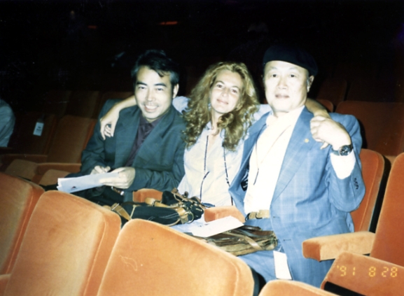 1991년 몬트리오세계영화제 심사위원들과 이태리여배우와 중국 칭가이거 감독과 함께