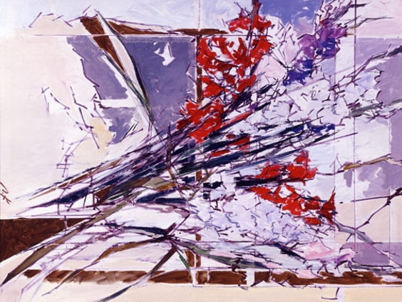 창변의 꽃 75x100cm 캔버스에 유채